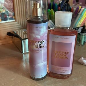 set of bath and body works mist and body wash